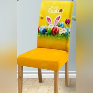Easter Bunny Egg YELLOW Chair Cover High Elastic Polyester #1